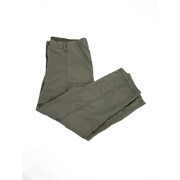 Chico's Pants - Chico's Cargo Pants Women 0.5 US 6 Olive Green Cropped Utility Stretch Straight